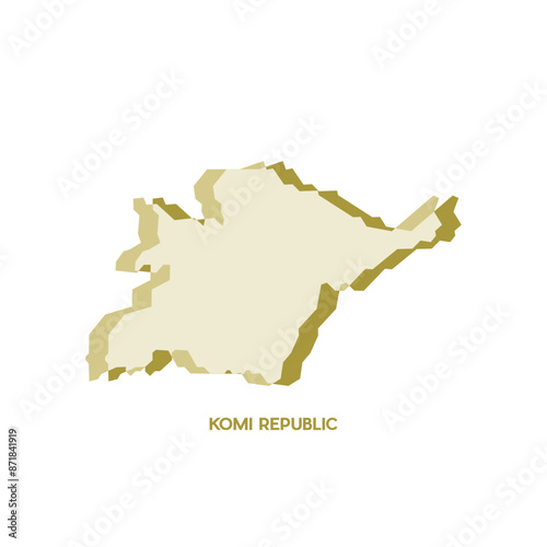 Komi Republic Map - World Map International vector template. Russia region silhouette vector illustration