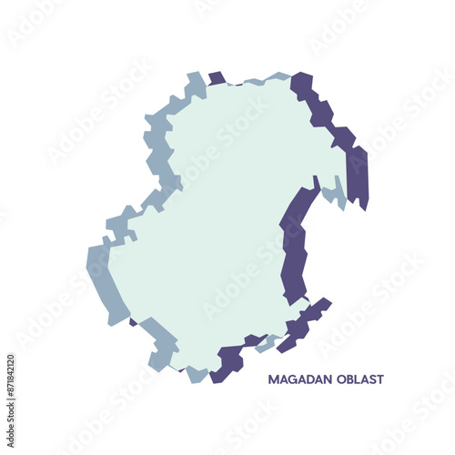 Magadan Oblast Map - World Map International vector template. Russia region silhouette vector illustration