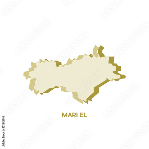 Mari El Map - World Map International vector template. Russia region silhouette vector illustration