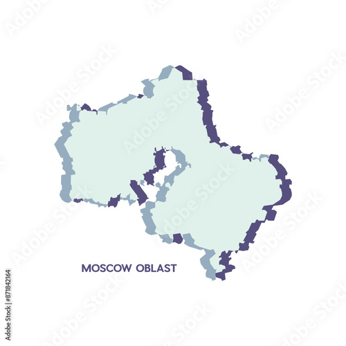 Moscow Oblast Map - World Map International vector template. Russia region silhouette vector illustration