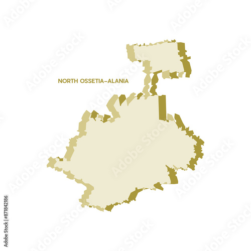 North Ossetia–Alania Map - World Map International vector template. Russia region silhouette vector illustration