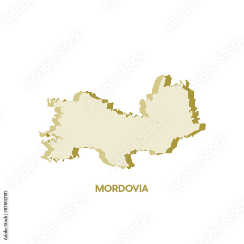 Mordovia Map - World Map International vector template. Russia region silhouette vector illustration