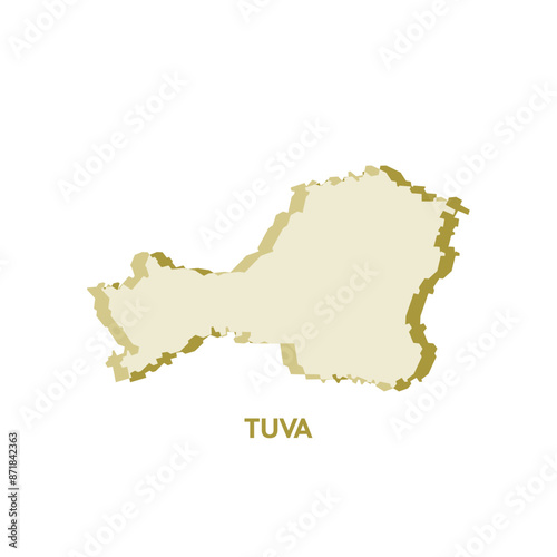 Tuva Map - World Map International vector template. Russia region silhouette vector illustration