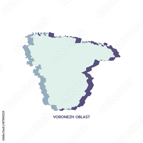 Voronezh Oblast Map - World Map International vector template. Russia region silhouette vector illustration