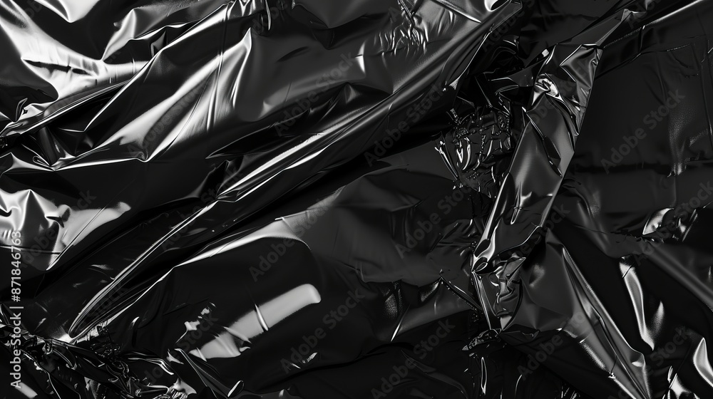 Black transparent plastic wrap texture overlay background, showcasing realistic plastic for poster designs and photo overlays with a wrinkled surface pattern Black transparent plastic wrap texture overlay background, showcasing realistic plastic for poster designs and photo overlays with a wrinkled surface pattern