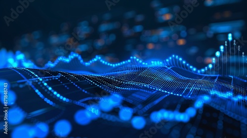 An image displaying a blue economic graph and market data, representing economic trends and financial analysis.