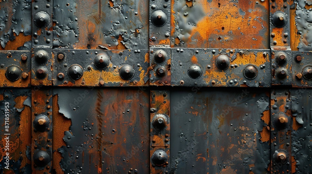 Steel plate with a worn texture, ideal for background elements in construction and engineering concepts. , Minimalism, Steel plate with a worn texture, ideal for background elements in construction and engineering concepts. , Minimalism,