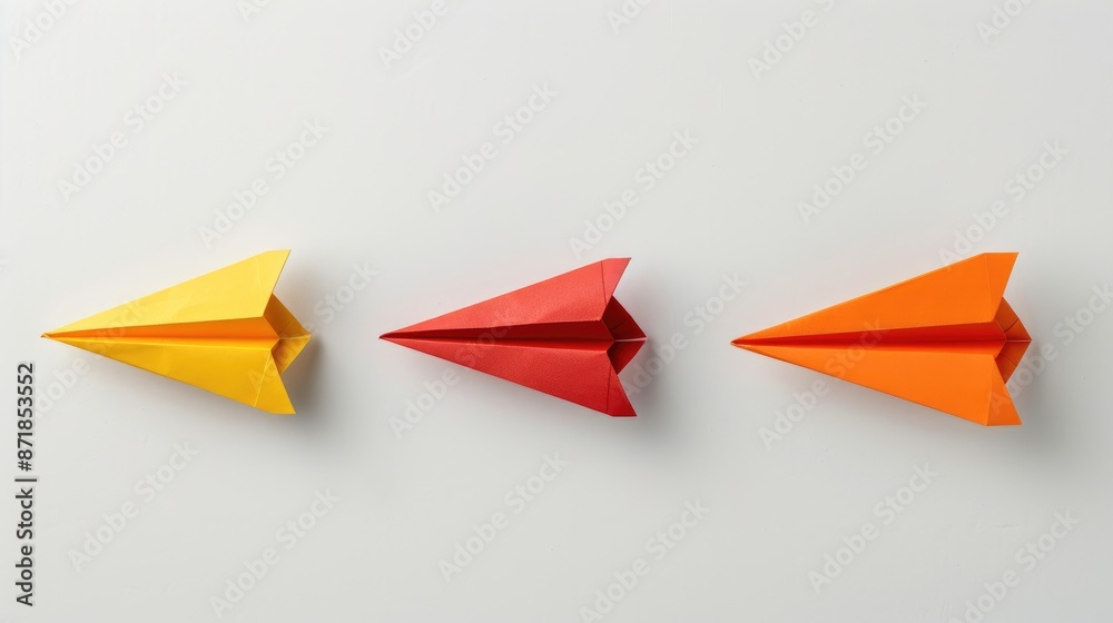 Various phases in crafting a paper plane illustrate success from innovation Various phases in crafting a paper plane illustrate success from innovation
