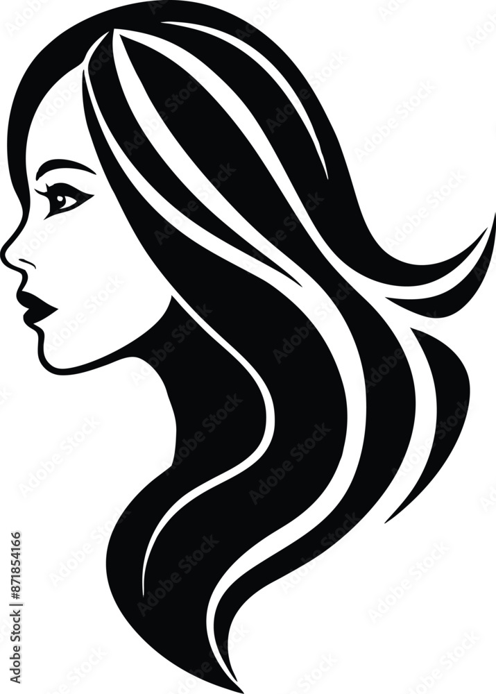 Women beauty logo illustration black and white Women beauty logo illustration black and white