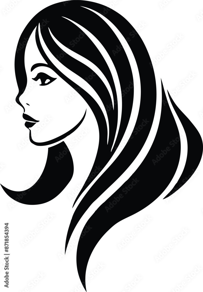 Women beauty logo illustration black and white Women beauty logo illustration black and white
