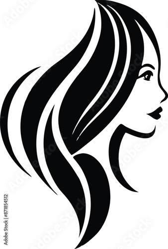 Women beauty logo illustration black and white