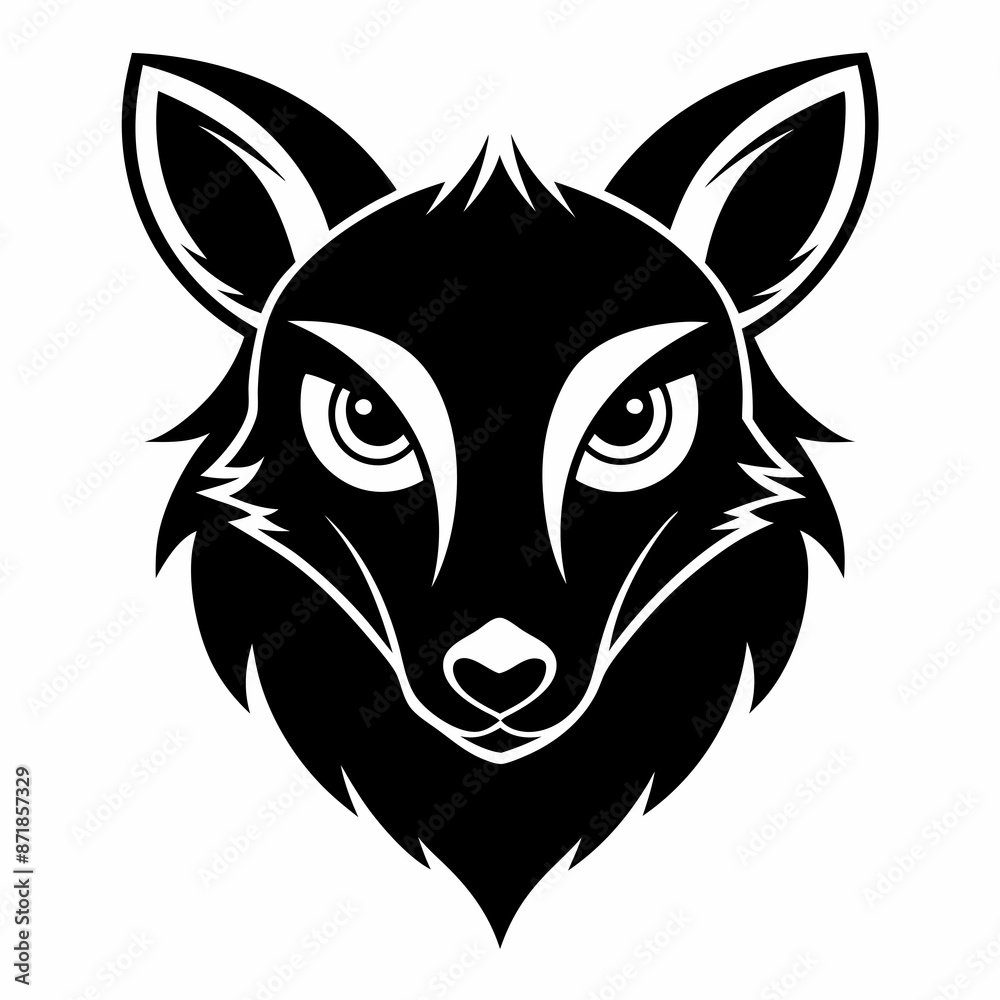 Fototapeta premium Animal logo icon black shape white background