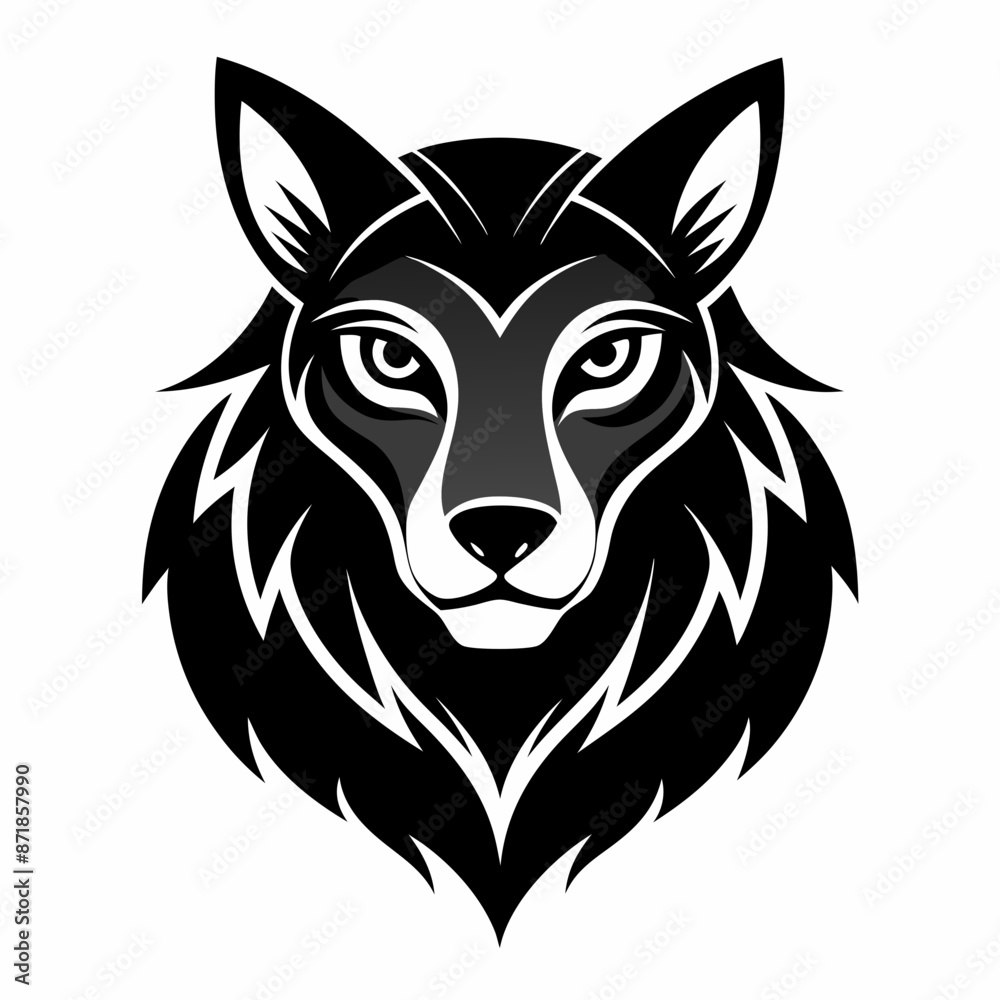 Fototapeta premium Animal logo icon black shape white background