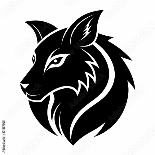 Animal logo icon black shape white background