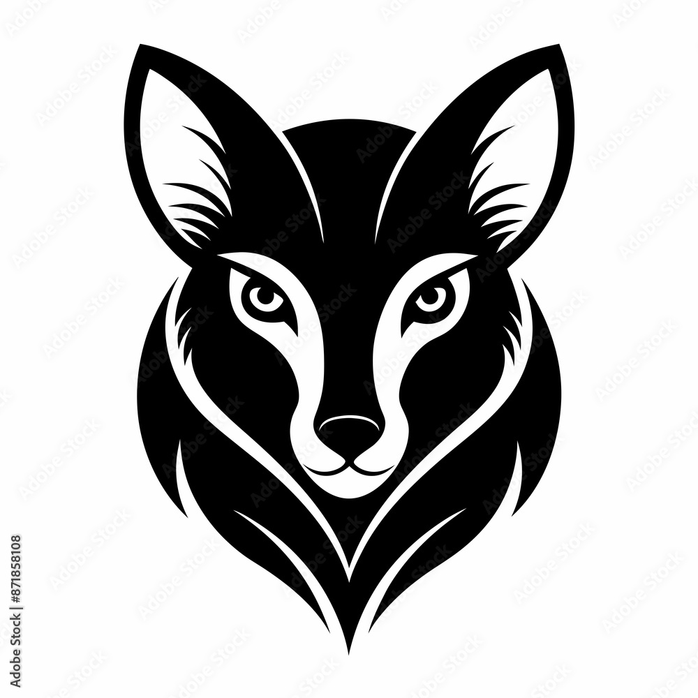 Fototapeta premium Animal logo icon black shape white background
