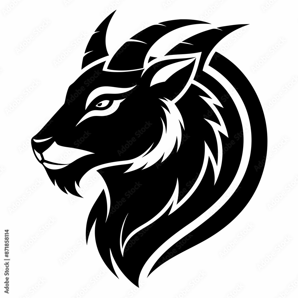 Animal logo icon black shape white background Animal logo icon black shape white background