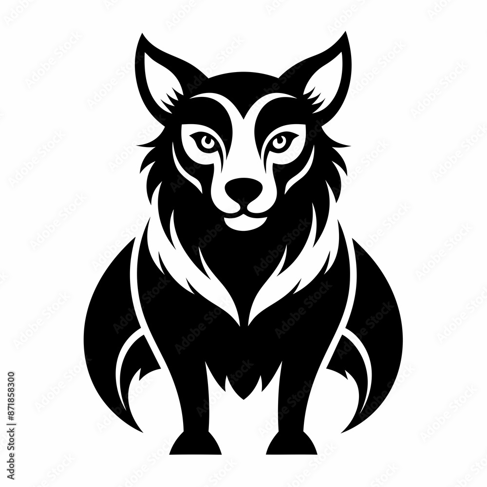 Fototapeta premium Animal logo icon black shape white background