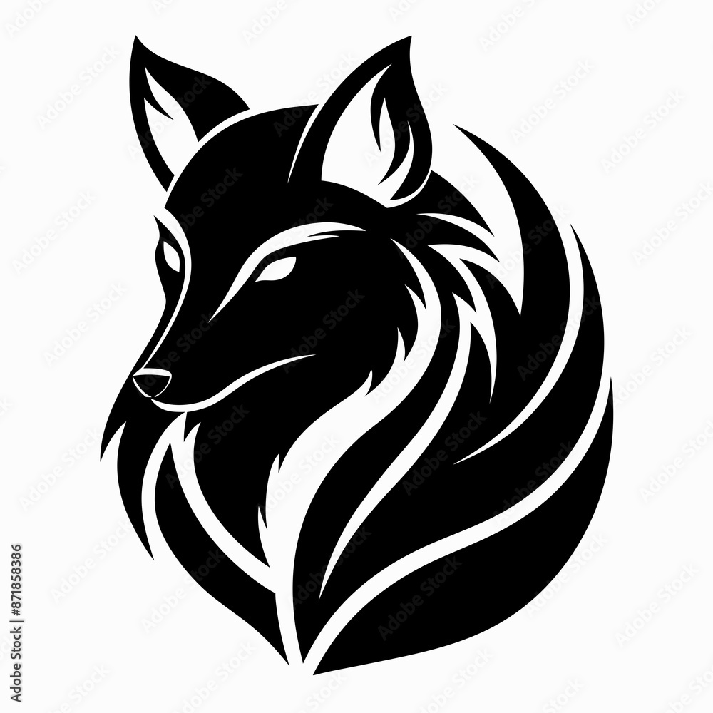 Animal logo icon black shape white background Animal logo icon black shape white background