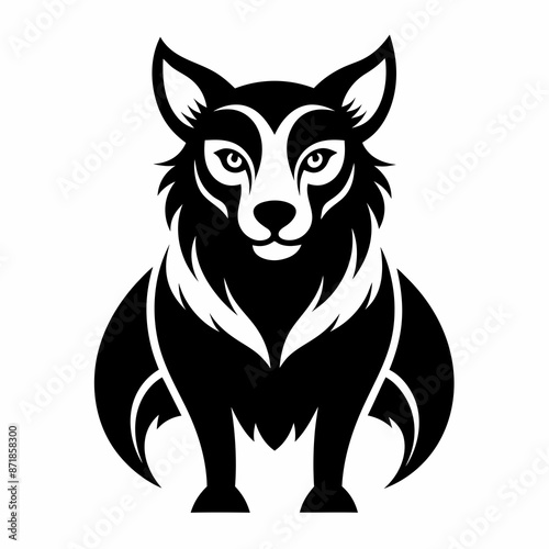 Animal logo icon black shape white background