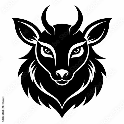 Animal logo icon black shape white background