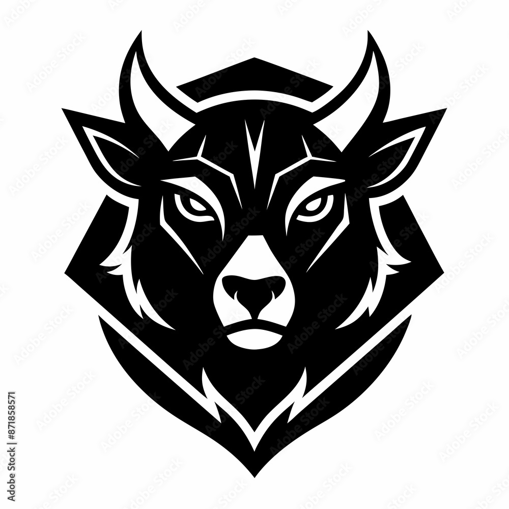 Animal logo icon black shape white background