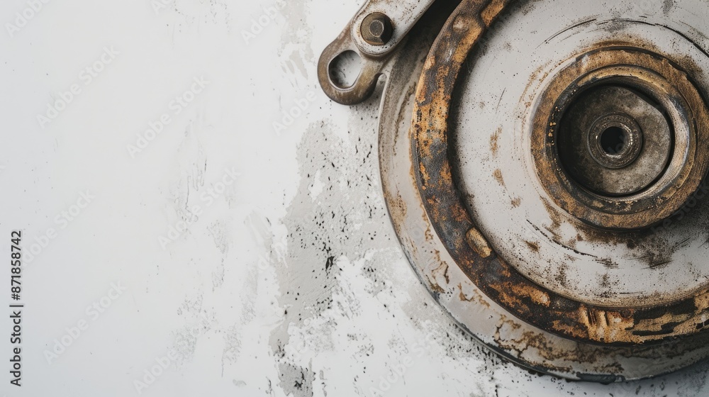 White background with old bearing White background with old bearing