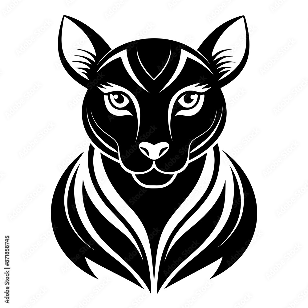Obraz premium Animal logo icon black shape white background