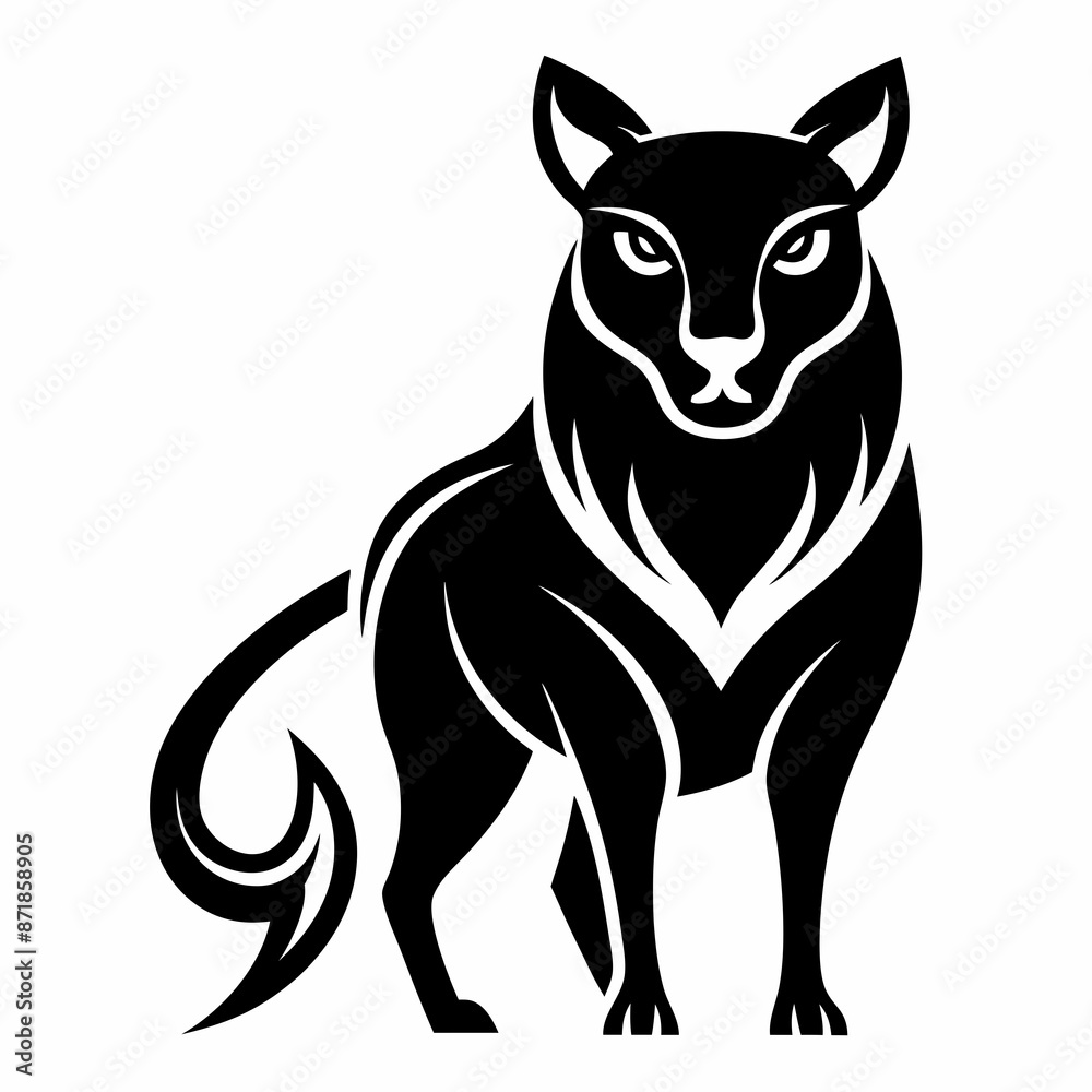 Obraz premium Animal logo icon black shape white background