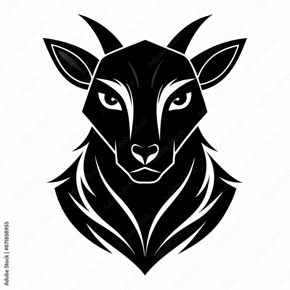 Fototapeta premium Animal logo icon black shape white background