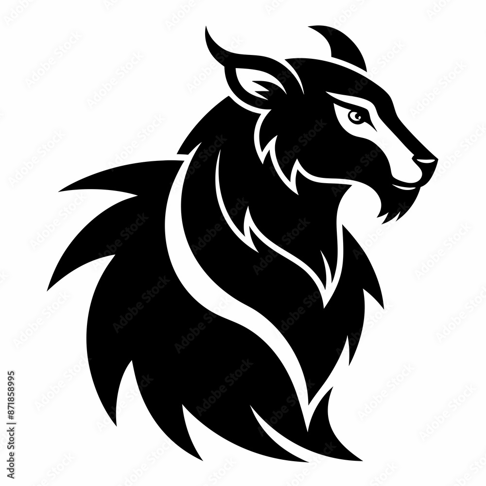 Animal logo icon black shape white background Animal logo icon black shape white background