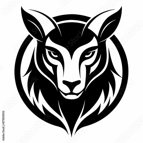 Animal logo icon black shape white background