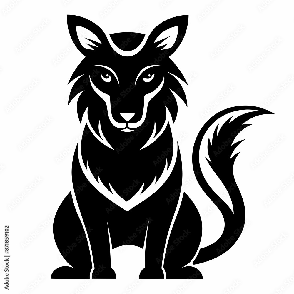 Animal logo icon black shape white background Animal logo icon black shape white background