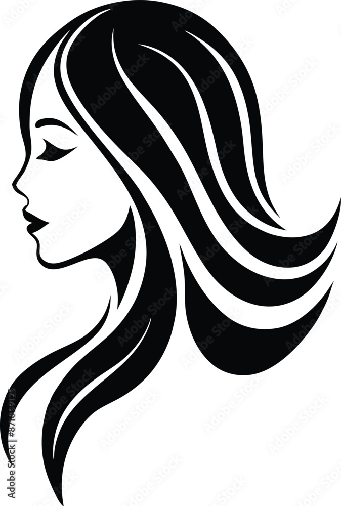 Women beauty logo illustration black and white Women beauty logo illustration black and white