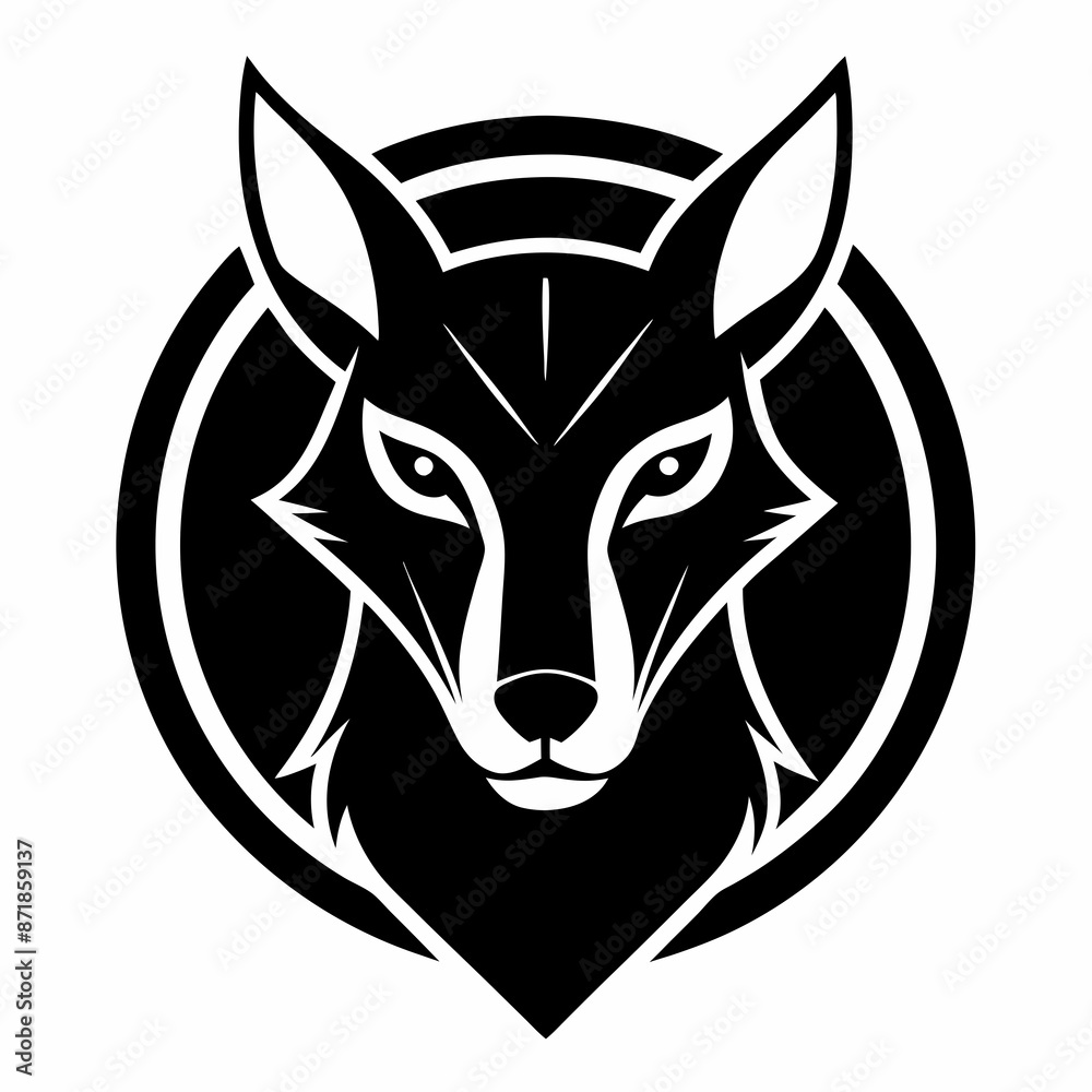Animal logo icon black shape white background Animal logo icon black shape white background