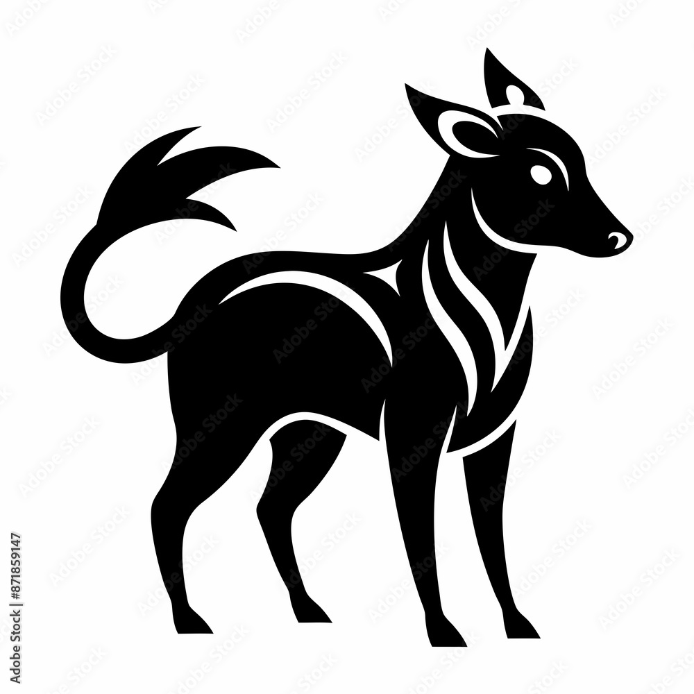 Obraz premium Animal logo icon black shape white background