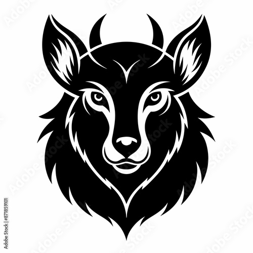 Animal logo icon black shape white background