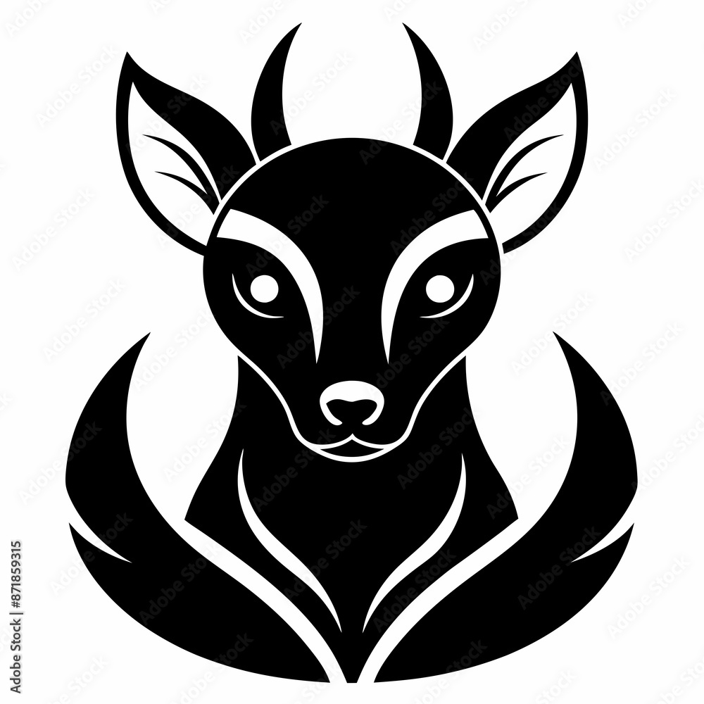 Animal logo icon black shape white background Animal logo icon black shape white background