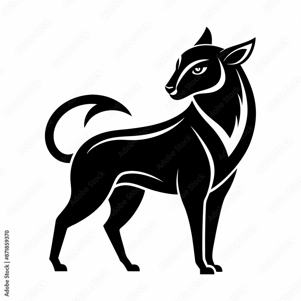 Obraz premium Animal logo icon black shape white background