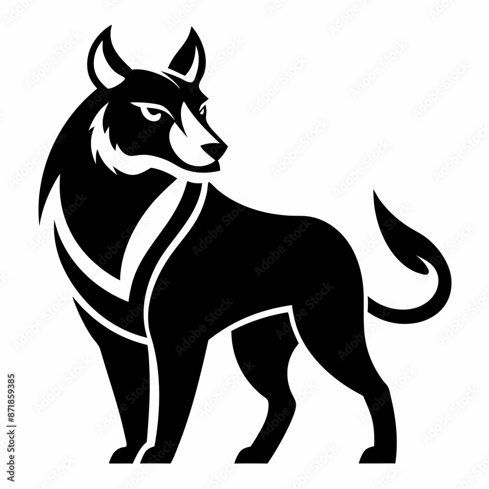 Fototapeta premium Animal logo icon black shape white background