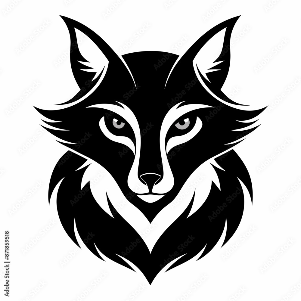 Fototapeta premium Animal logo icon black shape white background