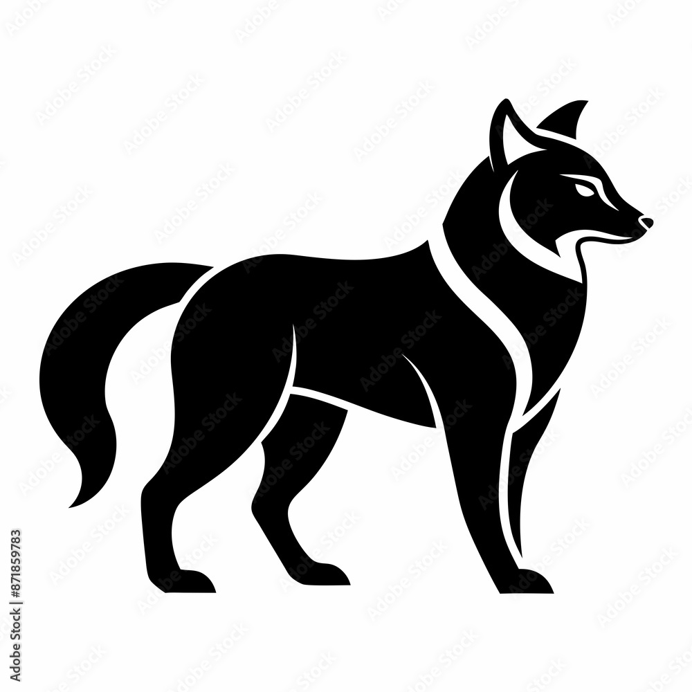 Obraz premium Animal logo icon black shape white background