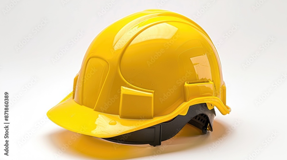 Fototapeta premium Construction helmet in yellow on white background with clipping path
