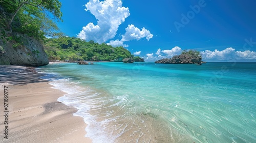 Sun-kissed beach with turquoise waters