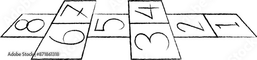 illustration of the childhood game hopscotch