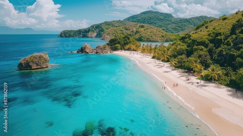 Sun-kissed beach with turquoise waters