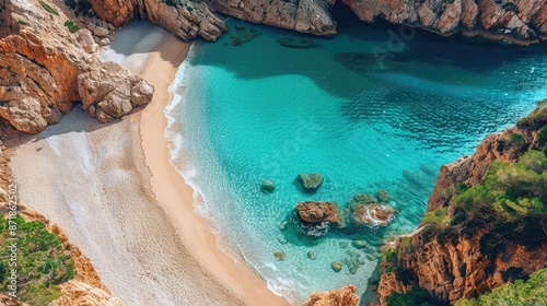 Sun-kissed beach with turquoise waters