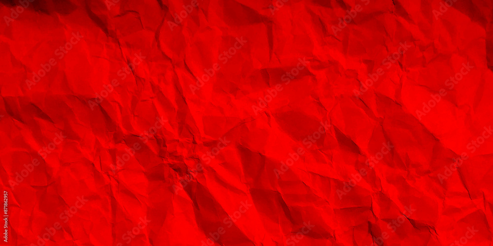 Texture of crumpled parchment or paper. Abstract background for design. Creased red paper material fragment as a background vector.