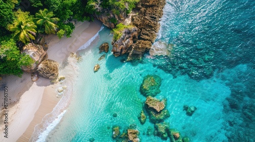 Sun-kissed beach with turquoise waters
