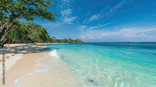 Sun-kissed beach with turquoise waters