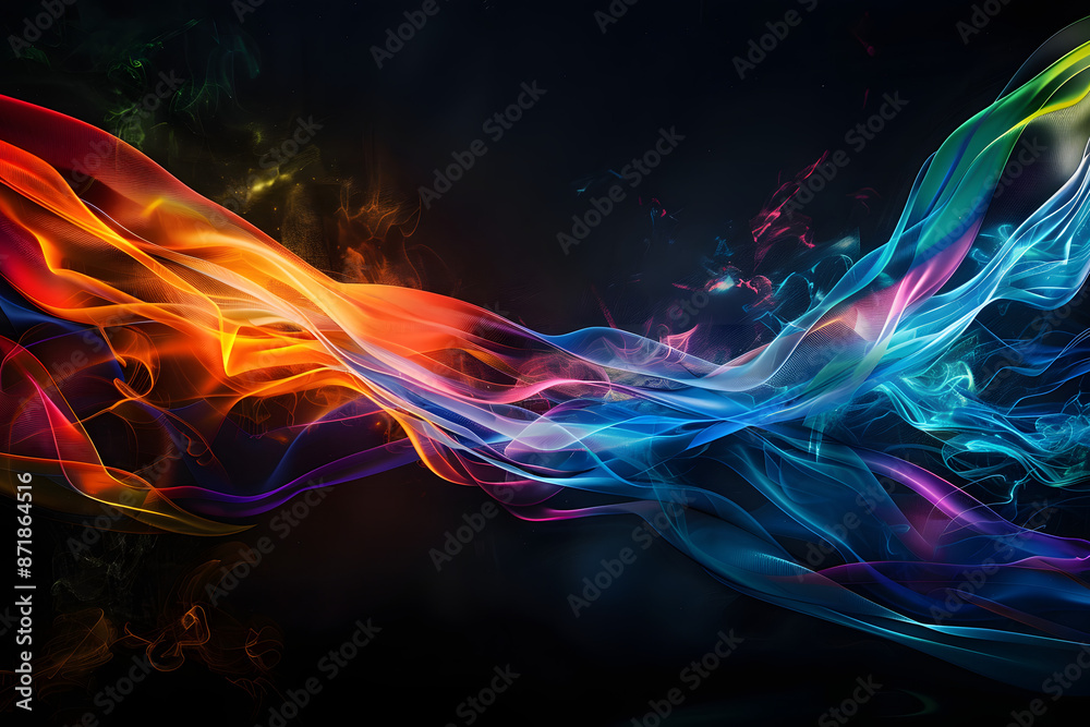 Fototapeta premium Modern abstract motion banner on dark background